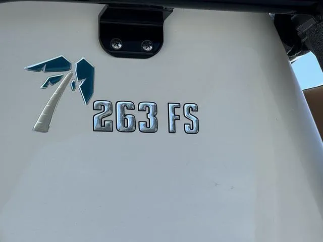 Slide: The Image of Key West 263 FS boat emblem, 2025 model, close-up view. - 6