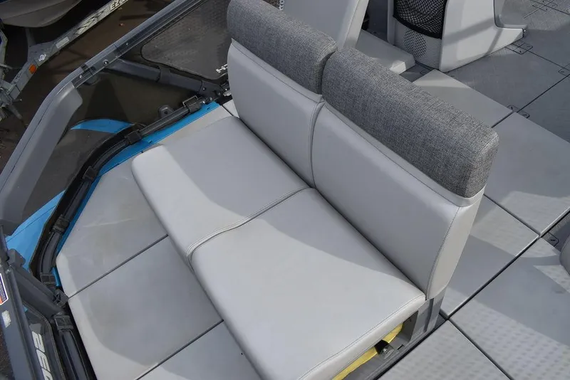 Slide: The Image of 2023 Sea-Doo Switch Cruise 18-230 hp interior seating, gray upholstery, spacious layout. - 20