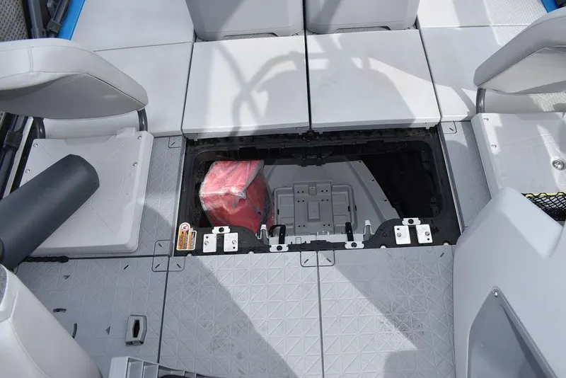 Slide: The Image of 2023 Sea-Doo Switch® Cruise 18-230 hp interior storage compartment with seating. - 49