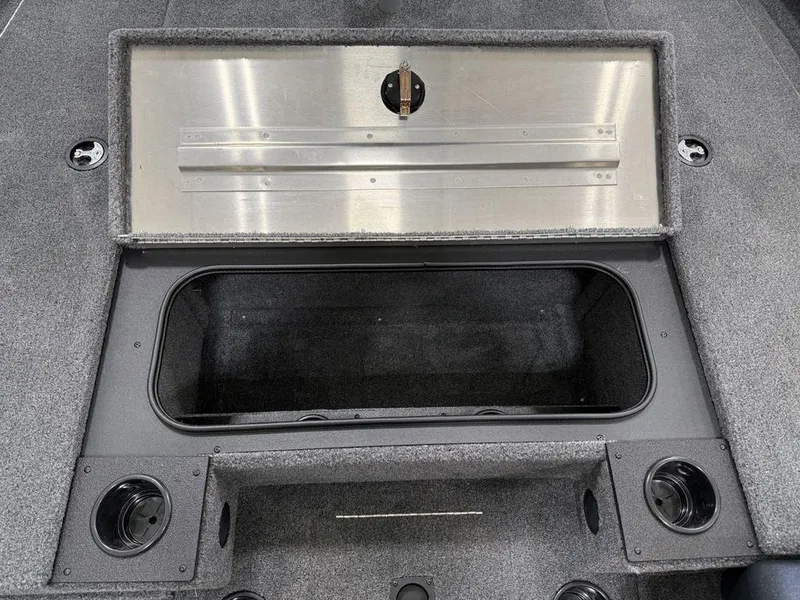 Slide: The Image of 2024 Tracker Pro Team™ 195 TXW Tournament Edition boat storage compartment, open and empty. - 10