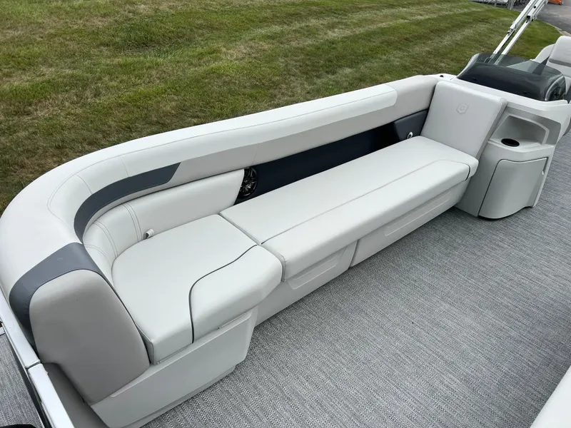 Slide: The Image of 2025 Godfrey Sweetwater 2286 C Special Edition boat interior with sleek seating. - 9