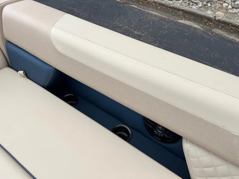 Slide: The Image of Beige and blue seating on 2025 Godfrey SWEETWATER 2286 SB boat. - 14