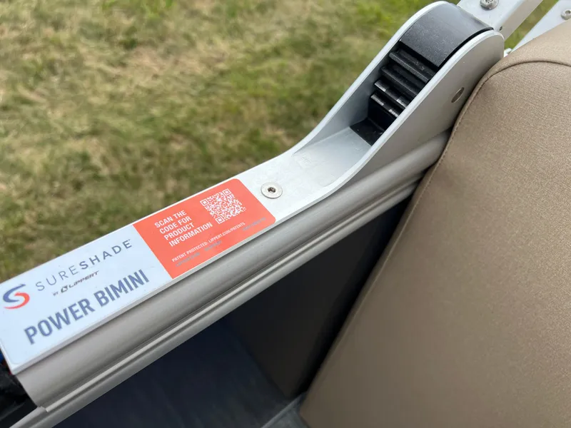 Slide: The Image of 2025 Godfrey SWEETWATER 2286 SB with SureShade Power Bimini and QR code for product info. - 31