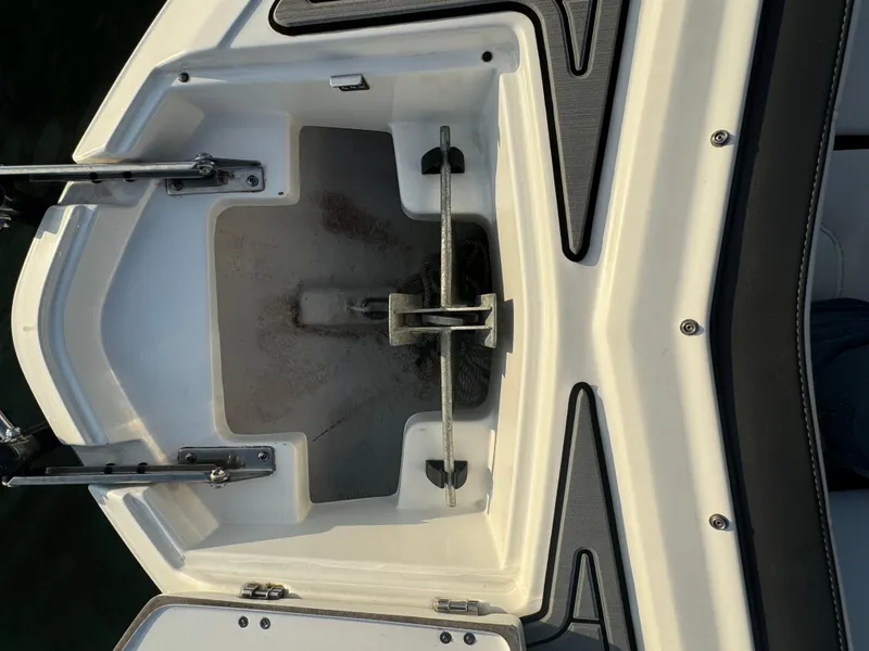 Slide: The Image of Anchor compartment of 2022 Monterey M-45 boat, open and empty. - 16