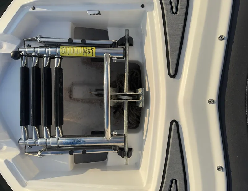 Slide: The Image of 2022 Monterey M-45 boat ladder and anchor storage compartment. - 17