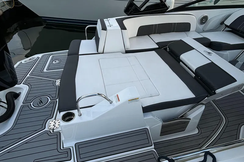 Slide: The Image of 2022 Monterey M-45 boat with sleek seating and modern design. - 33