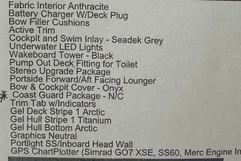 Slide: The Image of Monterey M-45 2022 features list with interior, lighting, and navigation details. - 36