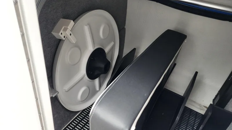 Slide: The Image of 2022 Monterey M-45 boat storage compartment with accessories and seating. - 43