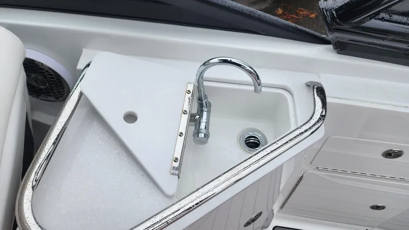 Slide: The Image of Monterey M-45 boat sink with chrome faucet, 2022 model. - 46