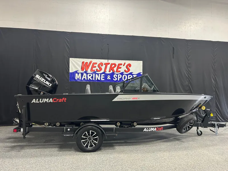 The Image of 2025 Alumacraft Trophy 185X Sport boat on display at Westre's Marine & Sports. - 0
