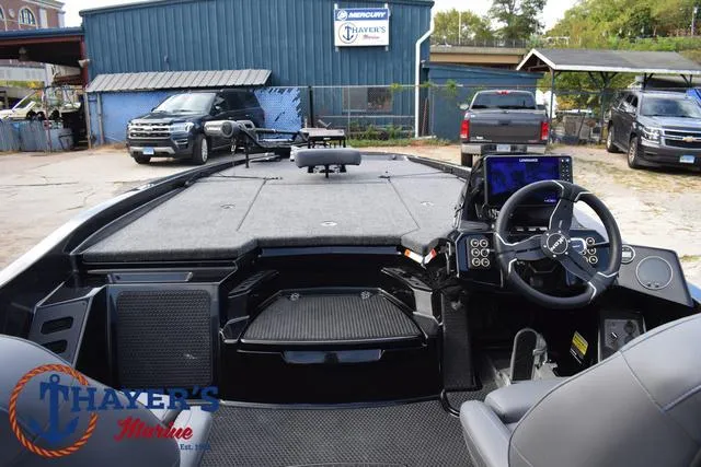 Slide: The Image of 2025 Ikon Boats VLX20 interior with steering wheel and dashboard at Thayer's Marine. - 36