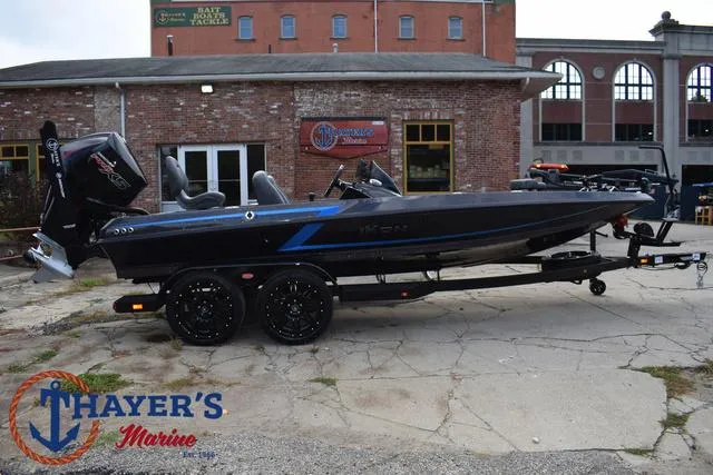 Slide: The Image of 2025 Ikon Boats VLX20 on trailer at Thayer's Marine dealership. - 43