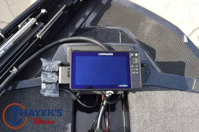 Slide: The Image of Lowrance HDS display on 2025 Ikon Boats VLX20 dashboard. - 9