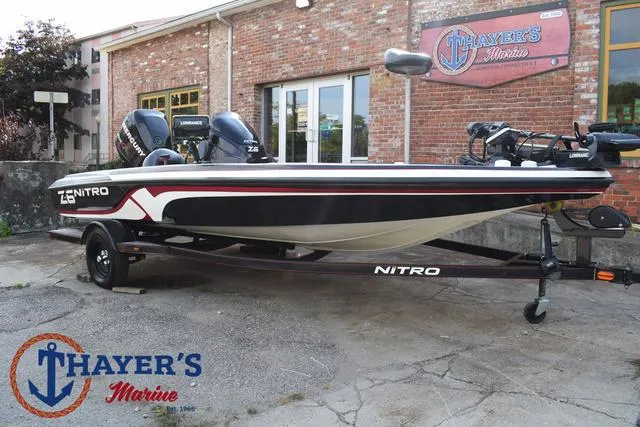 Slide: The Image of 2011 Nitro Z Series Z-6 boat at Thayer's Marine dealership. - 2