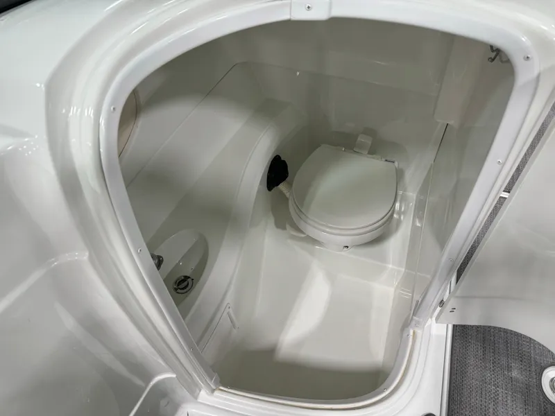 Slide: The Image of Compact marine toilet in 2008 Azure 278 boat cabin. - 12