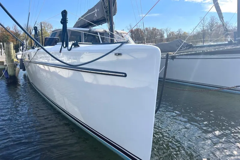 Slide: The Image of 2007 Morrelli & Melvin Shooting Star yacht docked in marina. - 12