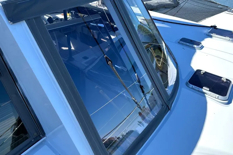 Slide: The Image of Close-up of 2007 Morrelli & Melvin Shooting Star yacht deck and windows. - 13