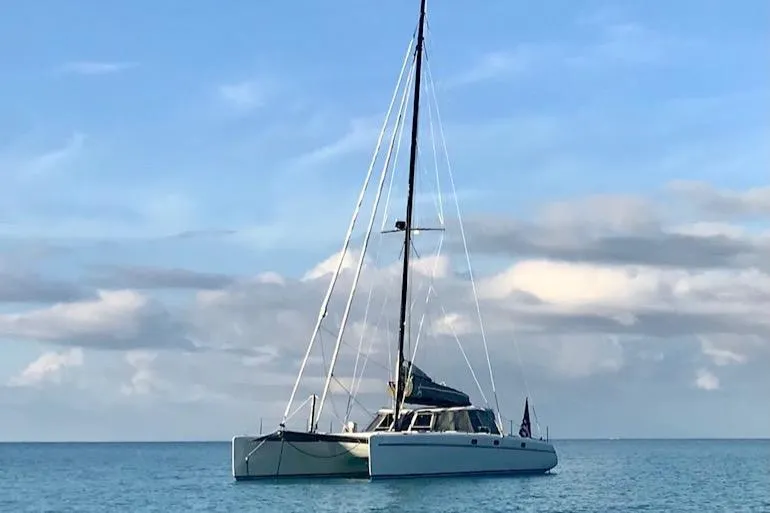 Slide: The Image of Sailing catamaran Morrelli & Melvin Shooting Star 2007 on calm ocean waters. - 7