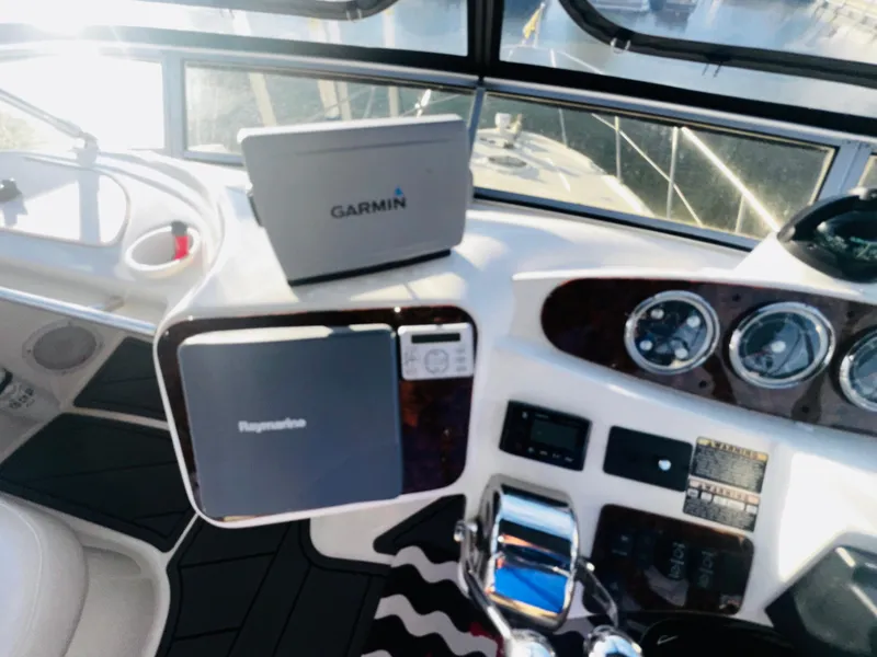 Slide: The Image of Helm of 2005 Meridian 368 Motor Yacht with Garmin and Raymarine navigation systems. - 8