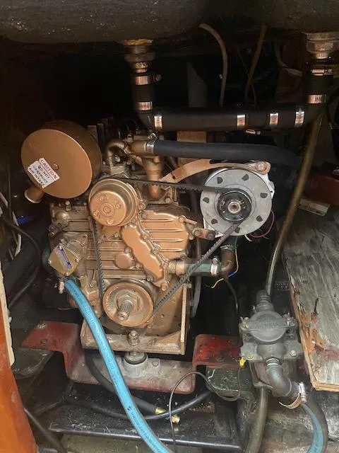 Slide: The Image of Engine compartment of a 1971 Hinckley Bermuda 40 sailboat. - 13