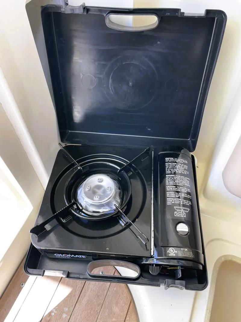 Slide: The Image of Portable gas stove on 2006 Scout 242 Abaco boat. - 23