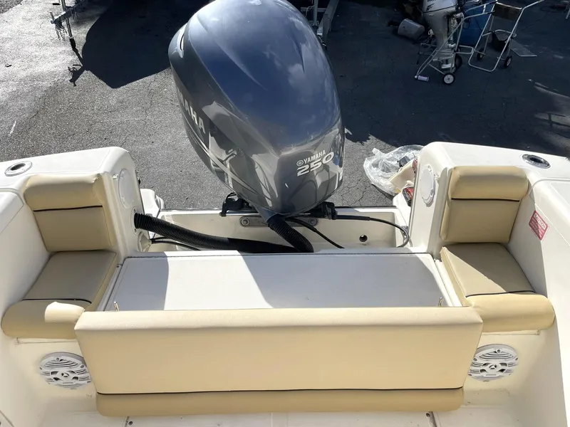 Slide: The Image of 2006 Scout 242 Abaco boat with Yamaha 250 engine, beige seating. - 4