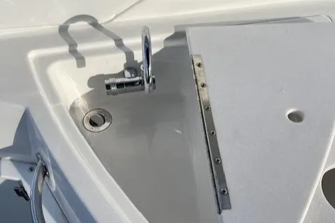 Slide: The Image of Monterey 295 Sport Yacht 2021 anchor locker with stainless steel hardware. - 15