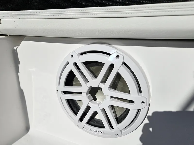 Slide: The Image of White speaker on 2025 Monterey 255SS boat interior. - 21