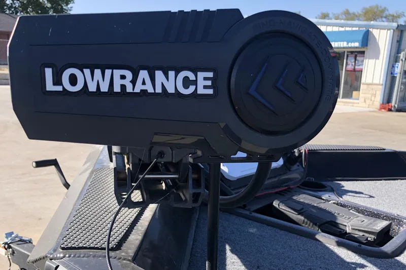 Slide: The Image of Lowrance device on 2023 Ranger RT188P boat, close-up view. - 8