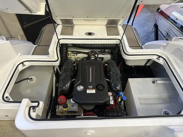 Slide: The Image of 2020 Cobalt R7 Surf boat engine compartment, showcasing powerful Volvo Penta engine. - 23