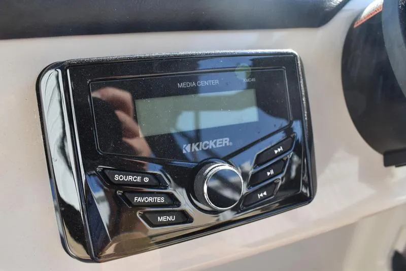 Slide: The Image of Kicker media center in 2025 Lowe LS190 boat dashboard. - 19