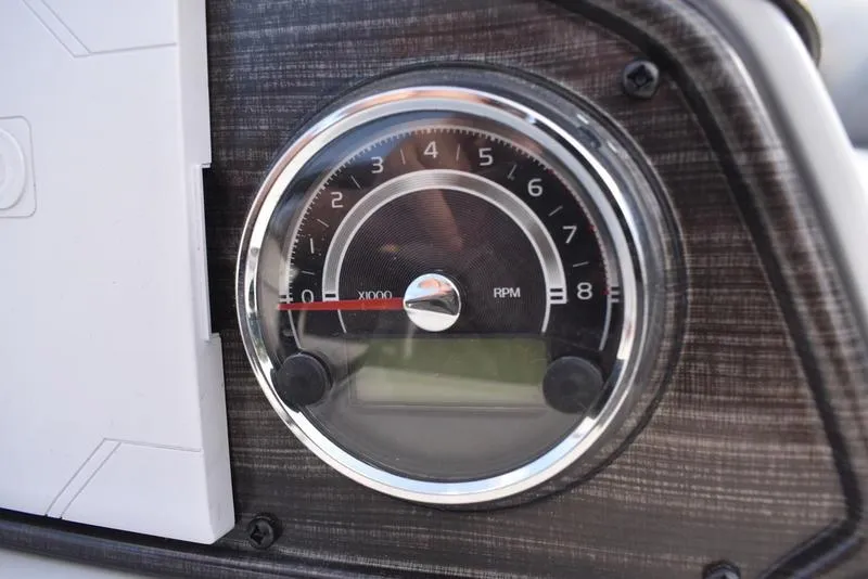 Slide: The Image of Dashboard of 2023 Lowe SS 210 DL boat with Simrad display and gauges. - 24