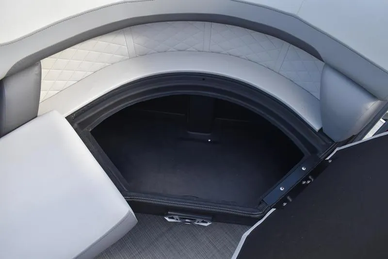 Slide: The Image of 2023 Lowe SS 210 DL boat seat with storage compartment and cup holders. - 9