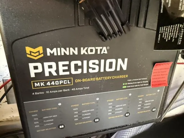 Slide: The Image of Minn Kota Precision MK 440PCL on-board battery charger for 2024 Bass Cat Puma STS. - 36