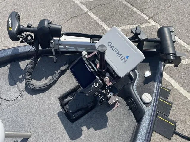 Slide: The Image of 2022 Phoenix 919 Pro XP boat with Garmin navigation system and trolling motor. - 10