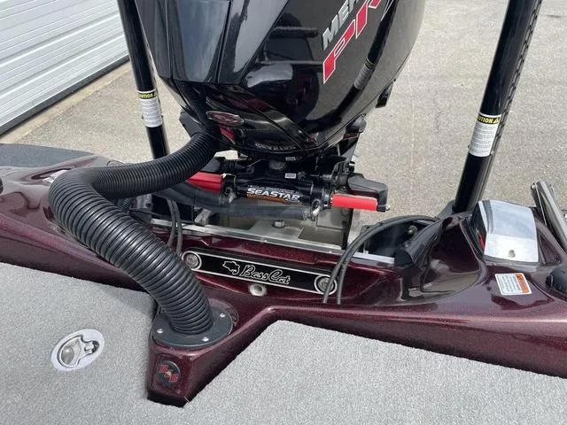 Slide: The Image of 2020 Bass Cat Cougar FTD boat with Mercury Pro XS engine, detailed view. - 27