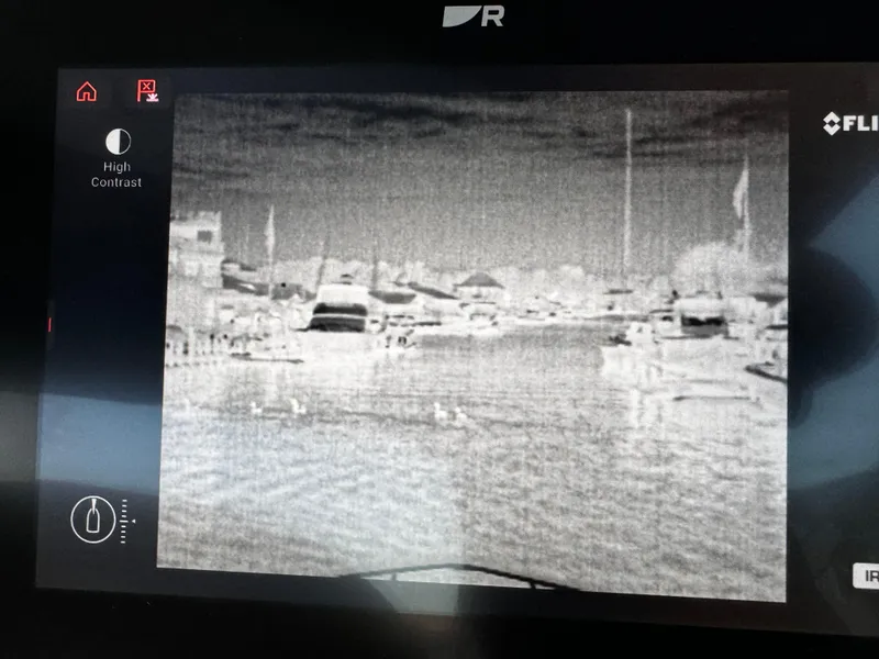 Slide: The Image of Thermal image of a marina with boats, viewed from a 2001 Sea Ray 410 Sundancer. - 24