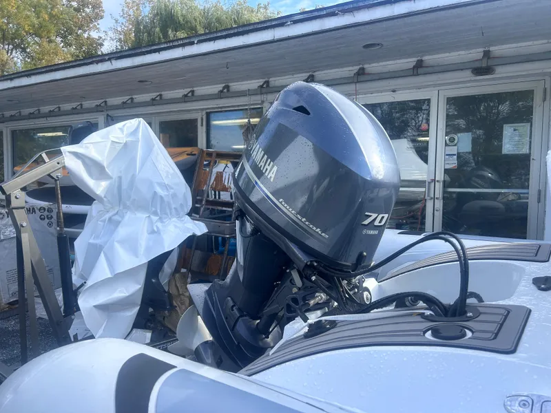 Slide: The Image of Highfield Sport 460 boat with Yamaha 70 outboard motor, 2023 model. - 6