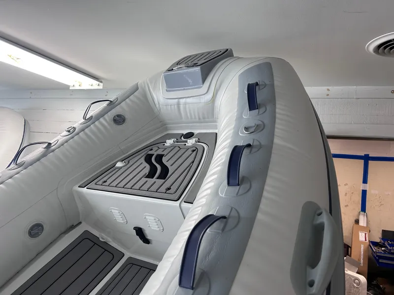 Slide: The Image of 2024 Highfield Classic 340 inflatable boat interior with modern design and features. - 3