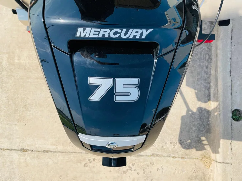 Slide: The Image of Mercury 75 horsepower engine on 2025 Sun Tracker Bass Buggy 18 DLX boat. - 29