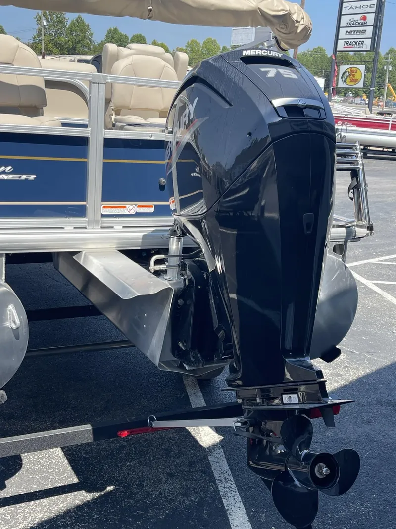 Slide: The Image of 2025 Sun Tracker Bass Buggy 18 DLX with Mercury 75 outboard motor. - 3