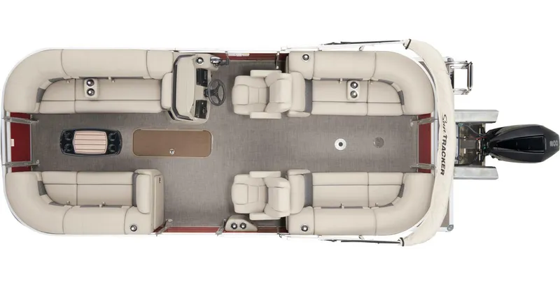 Slide: The Image of 2025 Sun Tracker Party Barge 22 RF XP3 pontoon boat on trailer. - 2