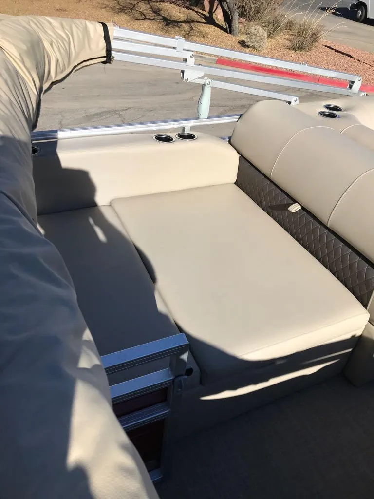 Slide: The Image of 2025 Sun Tracker Party Barge 22 RF XP3 interior seating area. - 12