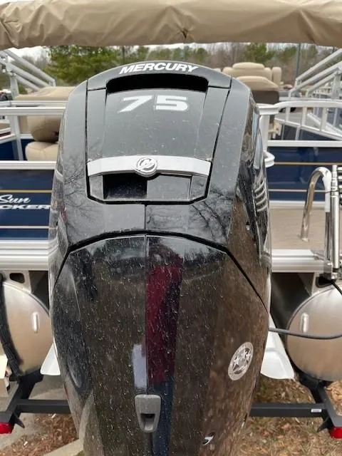 Slide: The Image of 2025 Sun Tracker Bass Buggy 18 DLX with Mercury 75 outboard motor. - 2