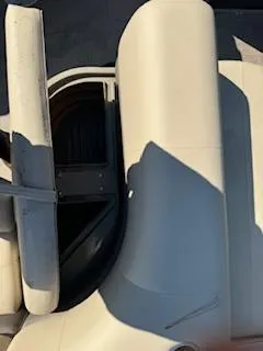 Slide: The Image of Close-up of 2025 Sun Tracker Party Barge 18 DLX pontoon boat details. - 9