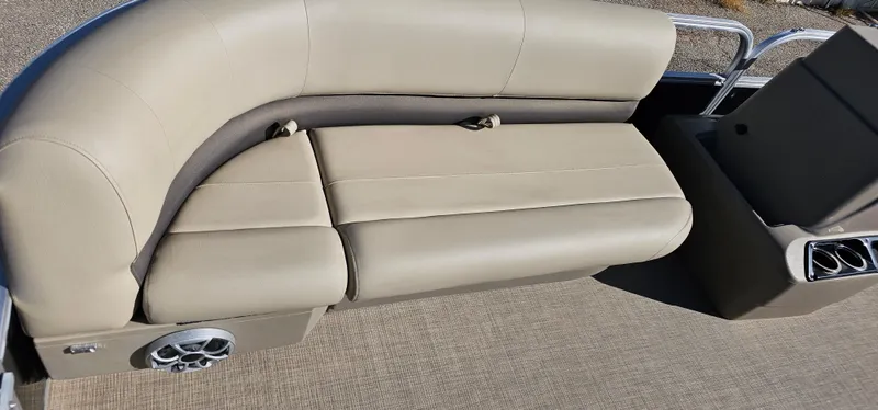 Slide: The Image of 2025 Sun Tracker Party Barge 16 DLX pontoon boat seating area. - 7