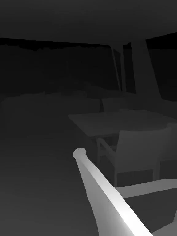 Slide: The Image of Interior of a 2002 Sharpe houseboat with dining area and chairs. - 45