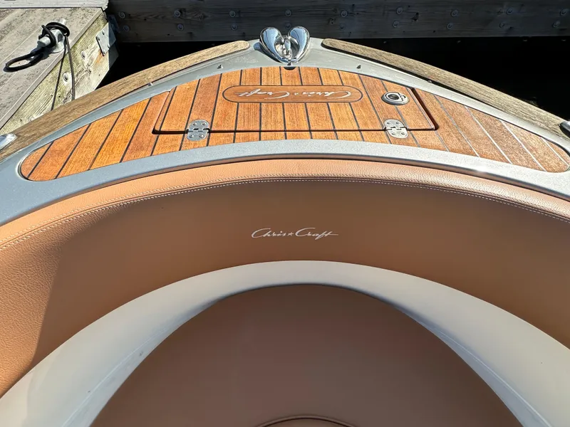 Slide: The Image of 2013 Chris-Craft Launch 25 boat with teak deck and elegant interior. - 4