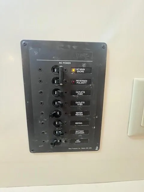 Slide: The Image of Electrical panel on 1989 Blue Seas Out Island Explorer boat. - 42