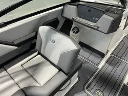 Slide: The Image of 2024 Cobalt CS23 boat interior with sleek seating and modern design. - 8